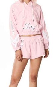 LF The Brand NWT Pink  Cropped Windbreaker Hoodie, S