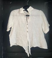 white linen shirt