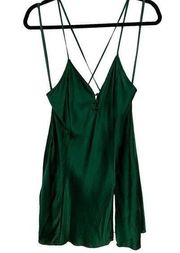 Vintage Victoria's Secret Gold Label Green Silk Slip Mini Dress Size Medium