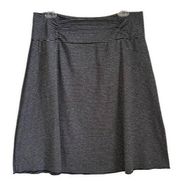 Tranquility by Colorado Clothing Skirt Black Gray Stripe Pull On Casual Large