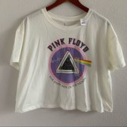 NWT Pink Floyd Band Graphic Crop White Cream Large