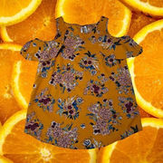 LIVE 4 Truth Sleeveless Orange Blouse‎ with Flowers Size S