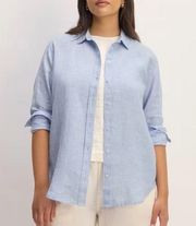 Everlane The Linen Relaxed Shirt In Classic Blue