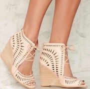 Jeffrey Campbell Rodillo Hi Wedge in Nude - size 6