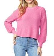 PAIGE Womens L Yenni Balloon Sleeve Sweater in Sultry Rose Pink NEW