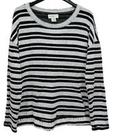 Liz Claiborne NEW  Weekend Textured Stripes Pullover Knit Top with Pocket Size XL