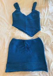 Crochet Knit Two Piece Set