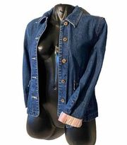 Caribbean Joe LP Jean Jacket Coconut Buttons