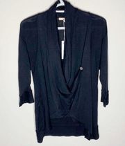 LA Made one button black draping cardigan size XS