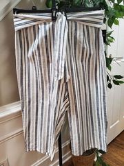 Mlle Gabrielle Women's White Cotton High Rise Pull On Wide Legs Trouser Pant 2X