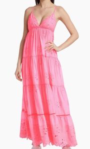 Plunge Neckline Pink Maxi Dress Size Small Discontinued