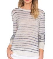 PAM & GELA Wool Blend Striped Open Back Sweater Size L