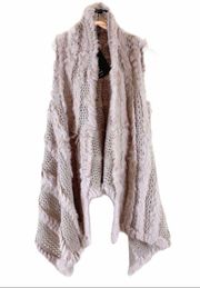 Wander Rabbit Fur Sweater Vest New Sand Size Small