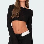 Sheer Raw Hem Crop Top EDIKTED