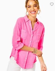 NWT Lily Pulitzer Linen Button Down Shirt