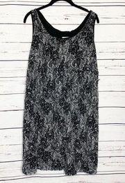 Motherhood Maternity Black Floral Lace Sleeveless Babydoll Dress Size Large