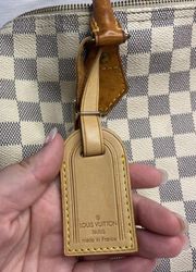 Louis Vuitton Authentic Large Leather Luggage Tag- LIGHT Patina, Purse Charm