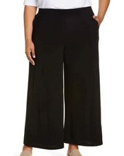 Halogen Women's Black Wide Leg Pull On Pants Pockets M NWOT