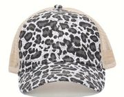 Leopard Print pony tail Hat