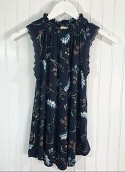 Junior’s Floral Navy Flowy Tank Top Sz XS