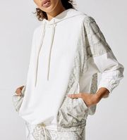 Beach Riot Stella Python Printed Popover Hoodie in White/Taupe