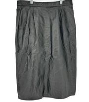 Firenze Santa Barbara Vintage Womens 29" Waist NWT Black 100% Leather Midi Skirt