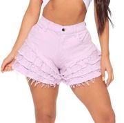 Fray Hem Denim Shorts