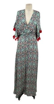 Anthropologie Sachin & Babi Tassel Abstract Printed Maxi Dress Size 8