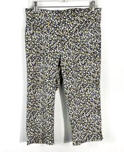 Signature Slimming Mico Floral Straight Leg Cropped Capri Pants 8