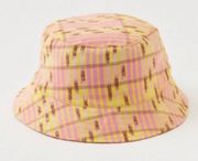 Bucket Hat Women’s One Size Pink & Yellow Jacquard Reversible