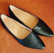 J. Jill Black Leather Skimmer Flats Size 9