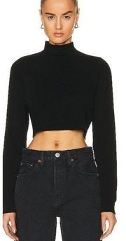 Re/Done cropped mock neck sweater size small