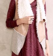 Saturday Sunday Anthropologie Furry Wool Suede Vest Small