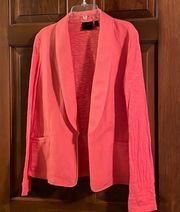 Rafaella coral blazer jacket, S, cotton/linen blend, soft texture back & sleeves