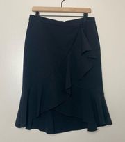 Worthington Waterfall Ruffle Front  High Low Skirt