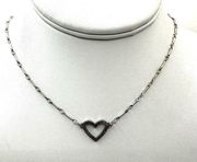 American Eagle Outfitters silver tone heart choker necklace