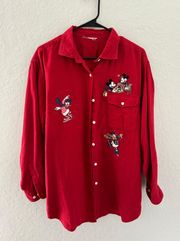 Vintage  Embroidered Button Up