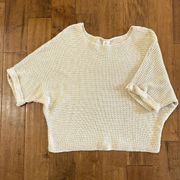 Sadie & Sage Cream Knit Dolman Short Sleeve Sweater