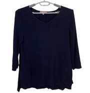 Ellen Tracy Sheer Back Black Cotton Rayon Sweater Size Medium