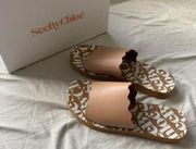 Chloe Slides Print & Leather authentic sandals