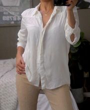 Maje Silk Button Down White Top Shirt