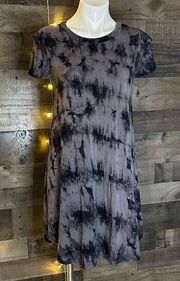 Ginger G dark grey tie dye dress