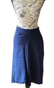 White House black market womens navy blue flowy aline swing midi skirt 2P