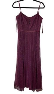 Jill Stuart Eliza Dress Size 10 Wine Lace cutout gown midi