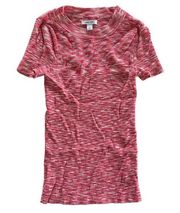 Nine West Shirt Womens X Small Pink Crew Neck Short Sleeve Knit Stretch Rayon