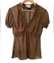 BCBGMaxAzaria brown blouse size M