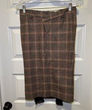 L.A.M.B Where Did My Lamb Go Brown Plaid Wool Skirt size P(00)