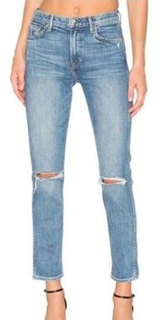 GRLFRND Naomi High Waist  Straight Leg Jeans In I will Survive Blue Size 24