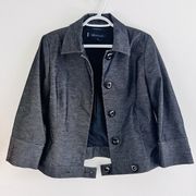 Anne Klein AK Stretch Black Button Down Fully Lined Blazer Jacket ~ Size 8