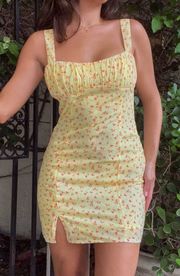 Yellow Floral Sleeveless Mini Dress Size 8 NWT